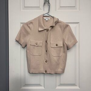 J. Crew Women's Tan Button-Up Sweater